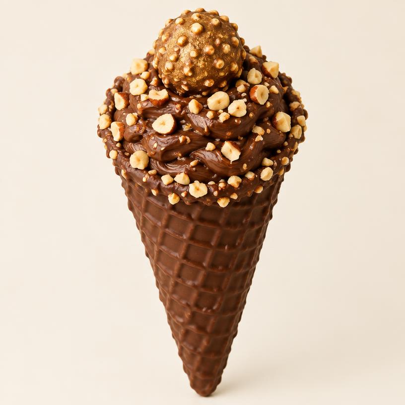 Cone trufado sabor Ferrero Rocher (foto ilustrativa)